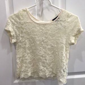Dilemma Aritzia Cream Lace Crop Top S